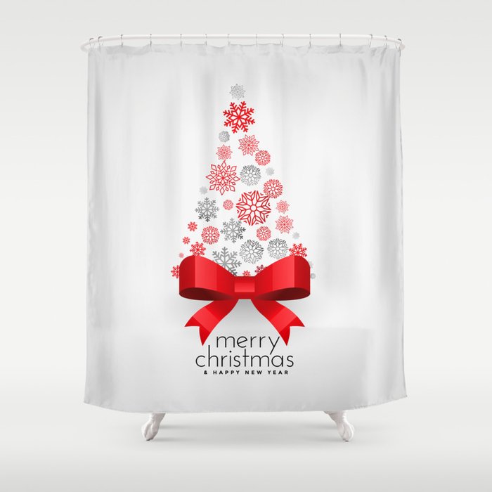 Christmas tree with snowflakes Shower Curtain