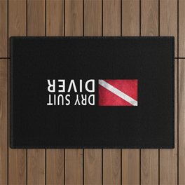 Dry Suit Diver, Diver Down Flag, Scuba flag Outdoor Rug