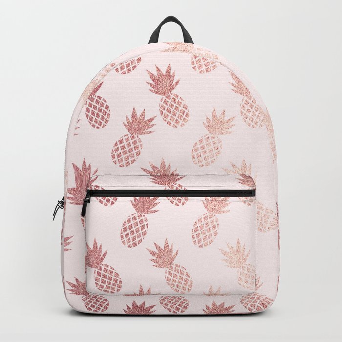 Rose Gold Pineapple Pattern Backpack