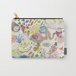 maximalism maximalist pastel pencil surreal fantasy Carry-All Pouch | Drawing, Animal, Animation, Colorful, Fantasy, Eyes, Handdrawn, Pattern, Pastel, Cartoon 