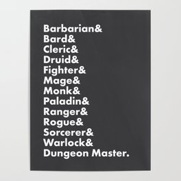 Dungeons and Dragons - Classes Poster