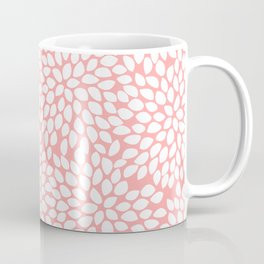 White Floral Pattern on Coral - Mix & Match with Simplicity of Life Coffee Mug