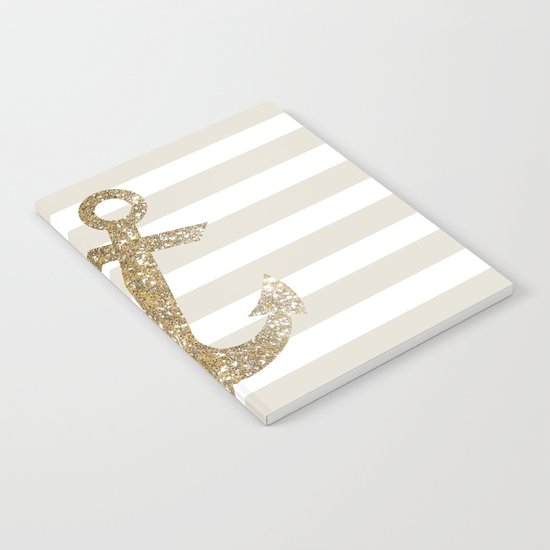 GLITTER ANCHOR IN GOLD Notebook