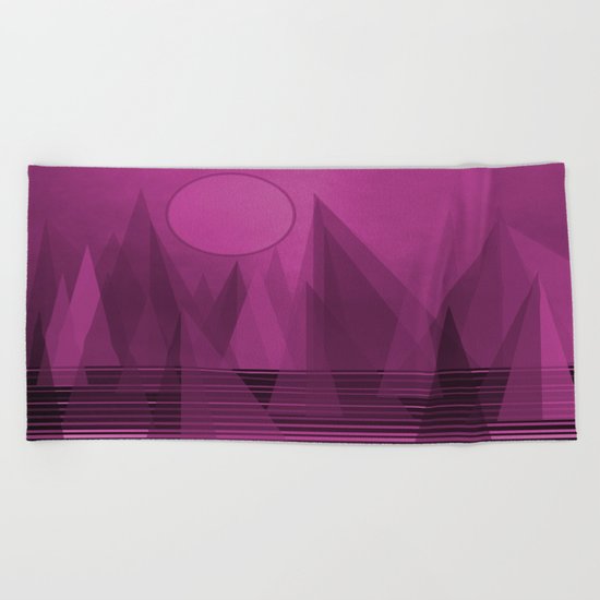 Deep Purple Landscape Beach Towel