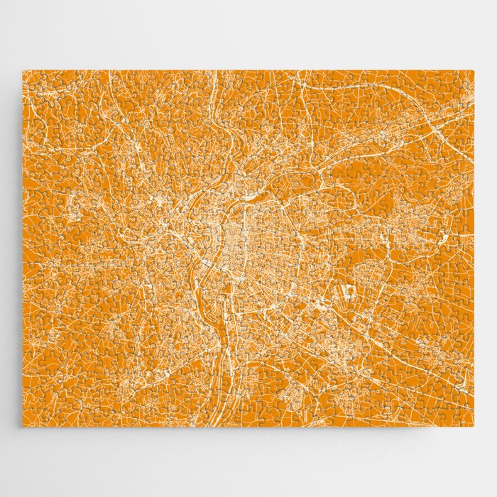 France, Lyon - Sunny City Map Jigsaw Puzzle