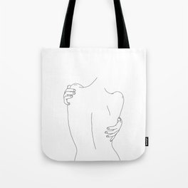 Nude womans back line drawing - Fay Tote Bag