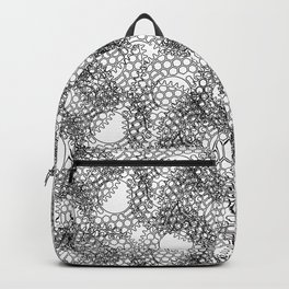 Technical lace Backpack | Blackandwhite, Laceart, Bicycleparts, Digital, Chainring, Lineart, Drawing, Graphics, Technicaldrawing 