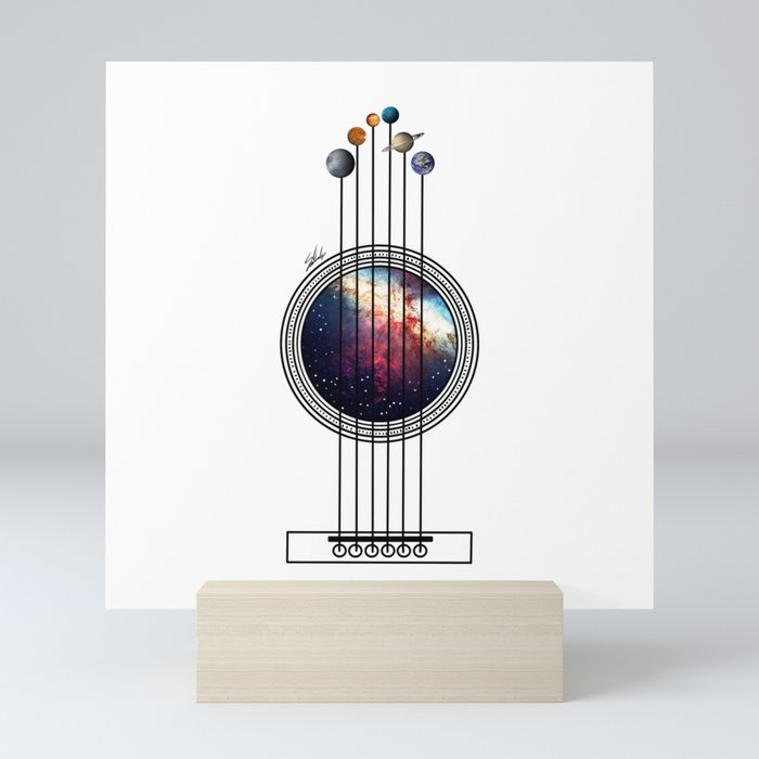 Space guitar. Mini Art Print