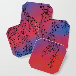 Bright Red Sunset with Vines Coaster