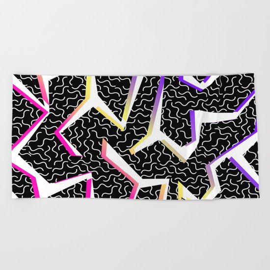 80's Nostalgia Beach Towel