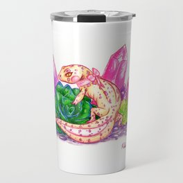 Leopard Gecko with Crystals and Succulents Travel Mug