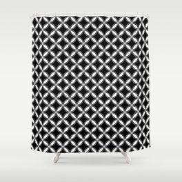 Small Black and White Interlocking Geometric Arcs Shower Curtain