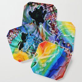 Rainbow heart of faith  Coaster