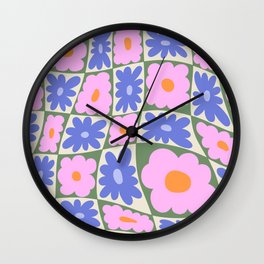 Floral seven Wall Clock | Aesthetic, Cute, Pastel, Drawing, Curated, Flower, Floral, Spring, Summer, Wavy 