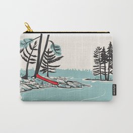 Canoe Tripping Carry-All Pouch | Red, Curated, Canada, Digital, Adventure, Outdoors, Canoe, Tree, Ontario, Nature 