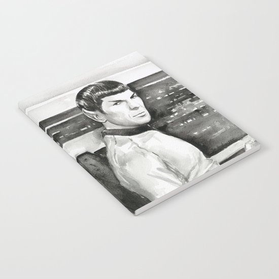 Spock Leonard Nimoy Portrait Sci-fi Geek Painting Notebook