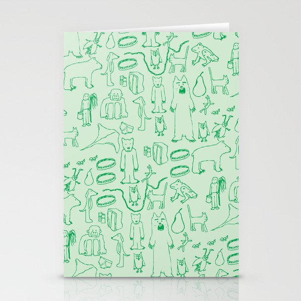 green montage Stationery Cards