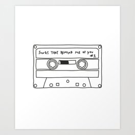 Songs that remind me of you #1 - Drawing Line art Doodle Style Mood Art Print