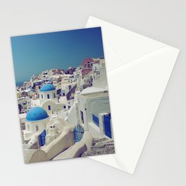 Blue Domes, Oia, Santorini, Greece Stationery Cards