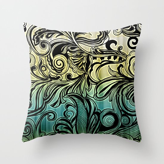 Swirl and Curl Throw Pillow