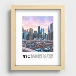 New York City Minimalism | Brooklyn Bridge | Travel Photography Recessed Framed Print