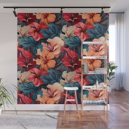 #26 Floral Pattern. Hibiscus Flower Pattern Wall Mural