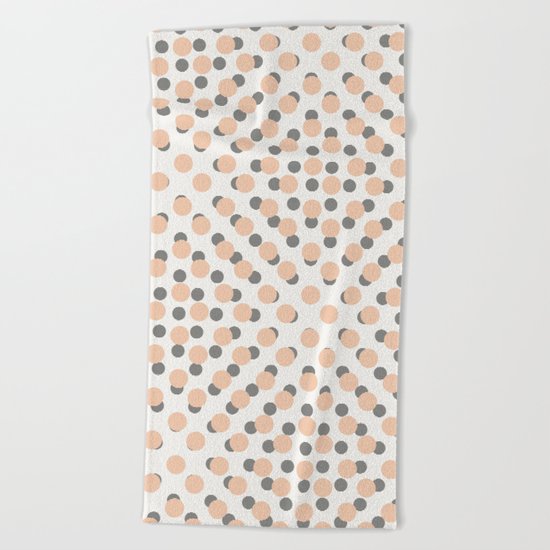 Black & Pink Polka Dots Beach Towel