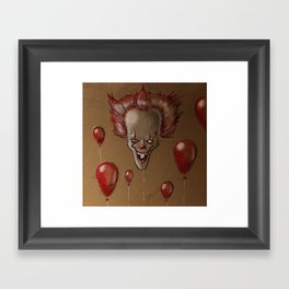 Floating Clown Balloons Framed Art Print