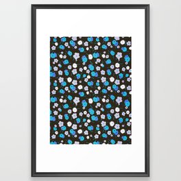 Retro ditsy floral pattern # minty blue Framed Art Print