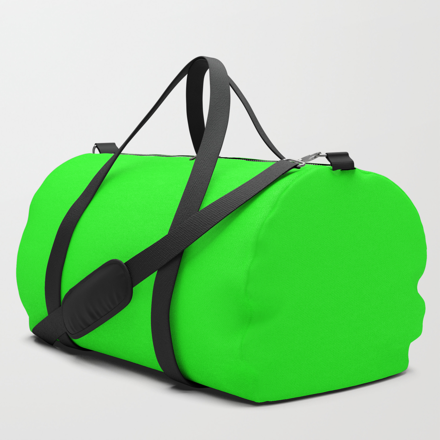 bright green luggage