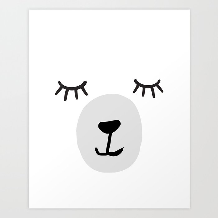 Polar Bear Face Art Print By Kiwinberries Society6