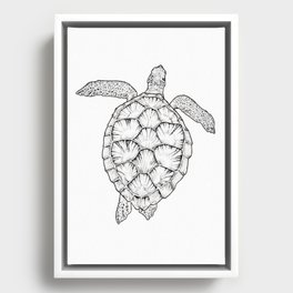 Sea Turtle Ink Framed Canvas