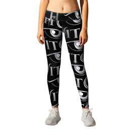 New World Order silver witch eyes with crescent moon	 Leggings