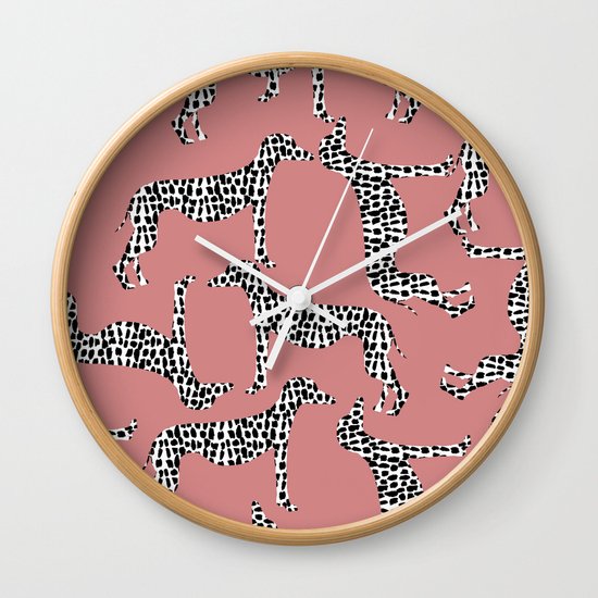 Spotted Greyhounds Wall Clock