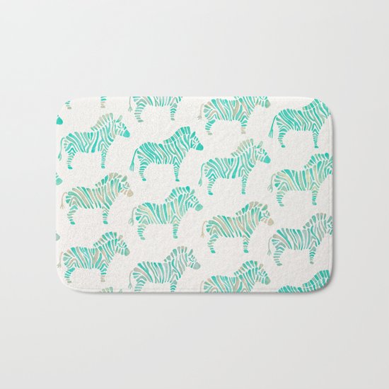 Zebras – Mint Palette Bath Mat
