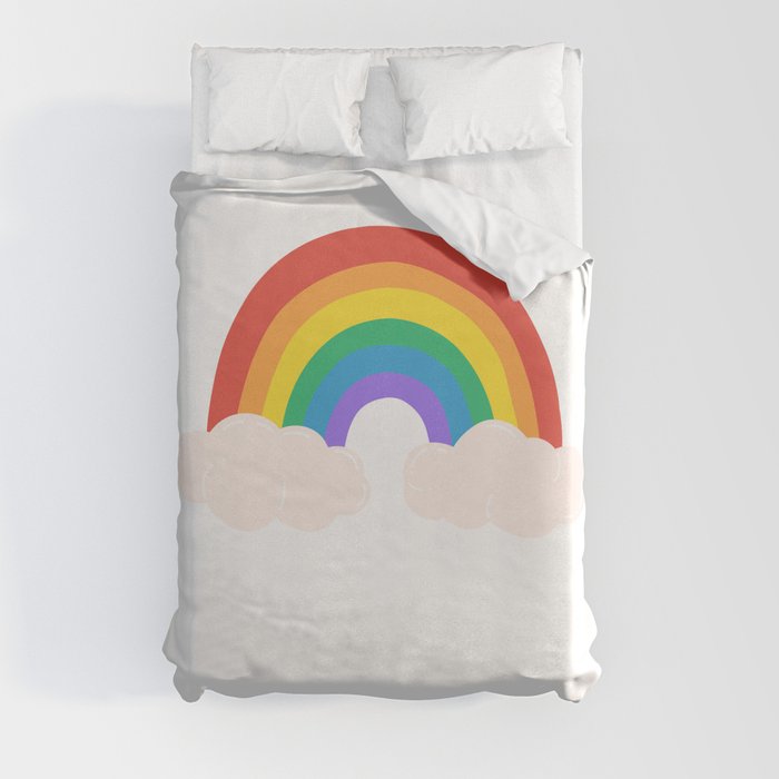 Pride Rainbow in the Clouds Duvet Cover
