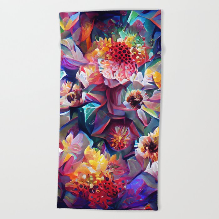 Flower Kaleidoscope Beach Towel