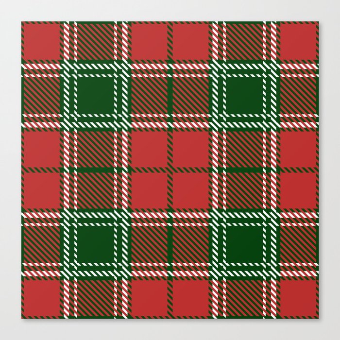 Christmas Tartan Seamless Pattern 01 Canvas Print