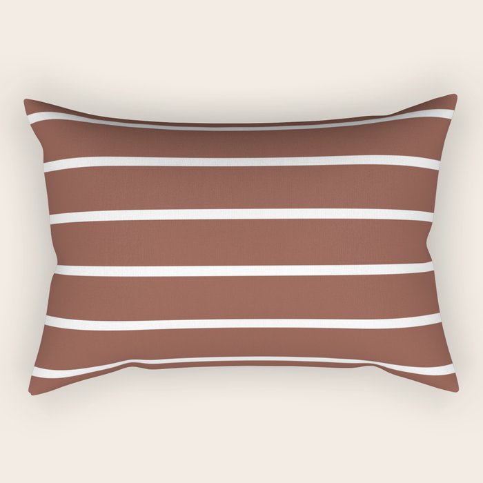 Horizontal Lines (White & Maroon Pattern) Rectangular Pillow by LXLBX8
