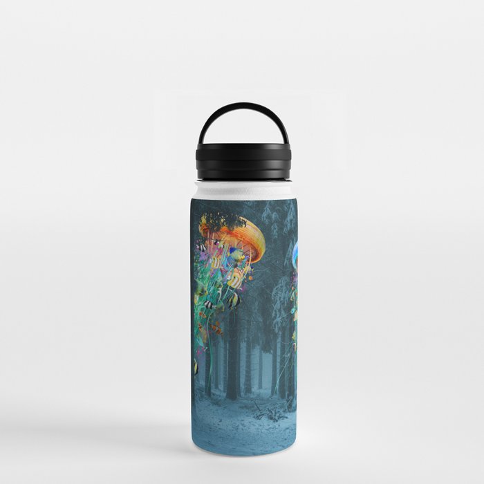 New Winter forest of Electric Jellyfish Water Bottle