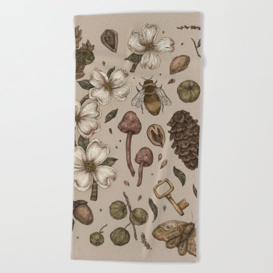 Nature Walks (Light Background) Beach Towel