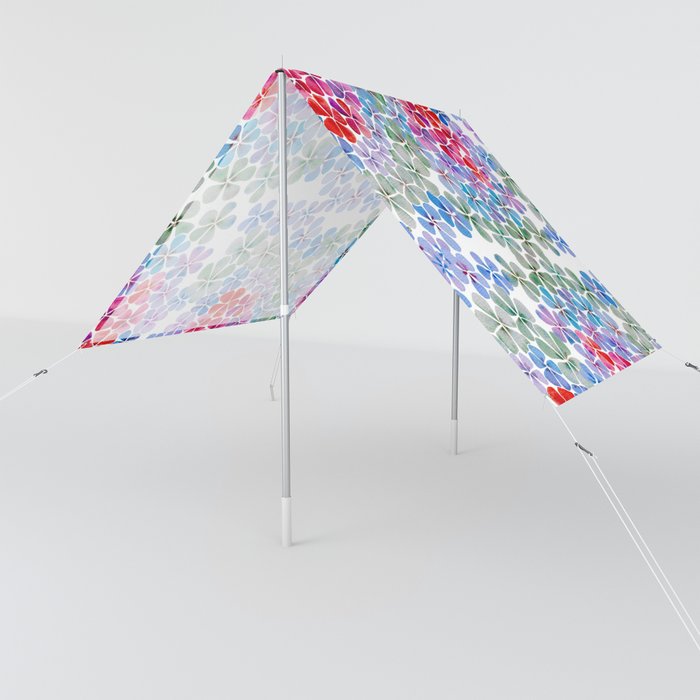 bali watercolor flowers on white background  Sun Shade