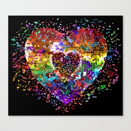 Shattered Rainbow Disco Ball Heart Canvas Print