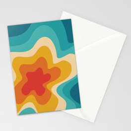 Colorful retro style swirl design 4 Stationery Card