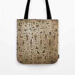 Ancient Egyptian Gods and hieroglyphs - Vintage and gold Tote Bag