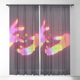 Psychedelic Energy Hands Sheer Curtain