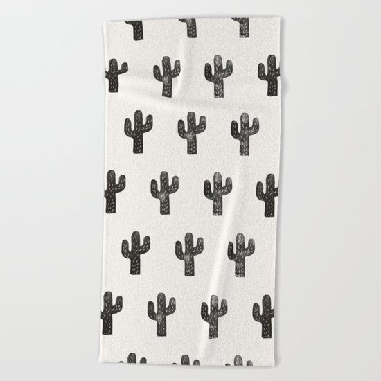 Stamped Cactus Beach Towel