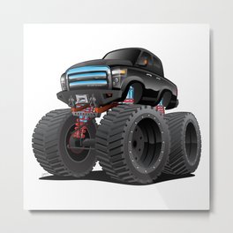 Monster Pickup Truck Cartoon Metal Print | Offroad, 4Wd, Trucks, Monstertruck, Motorsport, Offroading, Big, Truck, Lifted, Cartoon 