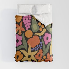 Larchmont Village Farmers Market Comforter | Midcenturymodern, Farmers, Curated, Pattern, Graphicdesign, Groovy, Aesthetic, Cottagecore, Flower, Losangeles 