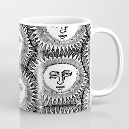 Sun Black and white face illustration  Mug